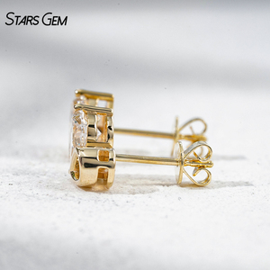 Lab Diamond <b>Earrings</b> 10K Gold Pear Cut 1.35CTW DEF Color VS Clarity Lab Grown Diamond Stone <b>Stud</b> <b>Earrings</b> - Product Image 3