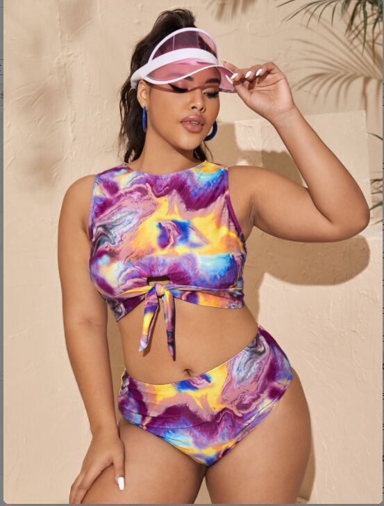 2022 new sexy lace up split swimsuit with bra wholesale environment-friendly recycled nylon swimsuit