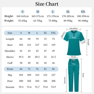 Nuovo Set Divisa Medica Ospedaliera Unisex con Top a Maniche Corte e Pantaloni per Veterinari, Dottori e Operatori Sanitari - Product Image 6