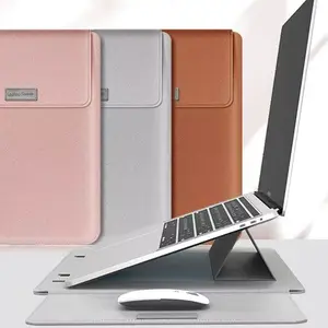 Sacoche en cuir PU étanche pour ordinateur portable, sac à manches pour Macbook, Air Pro M1 2021, 4 en 1, support pour ordinateur portable, sacs d'accessoires