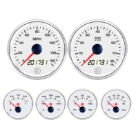 Tahan Air 85mm 52mm 160MPH 12V24V 6 Gauge Speedometer Tachometer Pengukur Tingkat Bahan Bakar Pengukur Suhu Air Pengukur Tekanan Oli Voltmeter