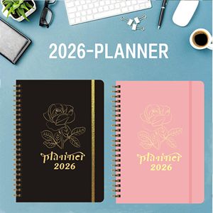 Lista para enviar 2026 Calendario mensual Cuaderno Encuadernación en espiral <span class=keywords><strong>Agenda</strong></span> Cuaderno semanal Libro planificador - Product Image 3