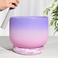 Bol chantant en cristal de quartz dégradé Jinfang Aria 432Hz 440Hz pour bain sonore, méditation, yoga, guérison avec mallette de transport