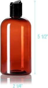 Bouteilles en plastique transparentes de forme ronde de 1 oz, 2 oz, 4 oz, 5 oz, 8 oz avec bouchons à clapet blancs et noirs - Product Image 4