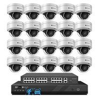 Système de caméra de sécurité 4COVR 32 canaux 4K 20X 8MP PoE IP avec détection d'intrusion IA, détection de visage transversale, vision nocturne, 2SATA Max 20TB