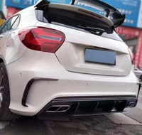 Trim Ventilasi Bumper Belakang Serat Karbon Hitam Berkualitas Tinggi untuk A-Class W176 A45 Tahun 2013-2018