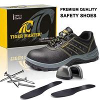 Sepatu Keselamatan Kerja Low Cut, Anti Slip, Anti Minyak, Sol PU, Pelindung Baja di Ujung dan Tengah, Bernapas, untuk Pria