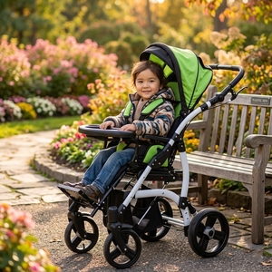 Passeggino Leggero per Bambini con Paralisi Cerebrale, <span class=keywords><strong>Carrozzina</strong></span> Adattiva Inclinabile per Bambini con Esigenze Speciali, <span class=keywords><strong>Sedia</strong></span> <span class=keywords><strong>a</strong></span> <span class=keywords><strong>Rotelle</strong></span> per Bambini CP - Product Image 1