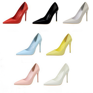 2024 Minimalist parti ayakkabıları kadınlar için çıplak Patent ofis Stiletto pompalar 4.7 "ince kore topuklu sivri burun Metal toka ile - Product Image 1