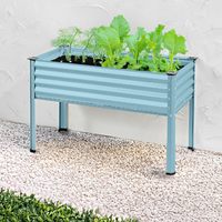 Lit de jardin surélevé galvanisé de 48x24x30 pouces avec pieds, jardinière surélevée en métal, potager pour arrière-cour, patio, balcon