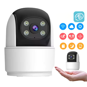 Ống kính kép bé Màn hình PTZ IP camera 2MP trong nhà con người phát hiện wifi camera hai chiều âm thanh icsee an ninh CCTV Cam - Product Image 1