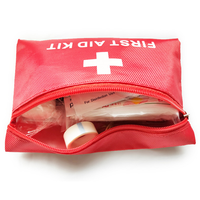 Trousse de premiers secours portable personnalisée, durable, imperméable, en Oxford rouge, édition voyage et maison, 12 en 1, pour les soins médicaux, le sport et le bureau