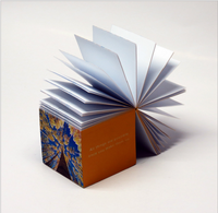 Bloc-notes en papier imprimé sur mesure, cube de notes avec palette en bois