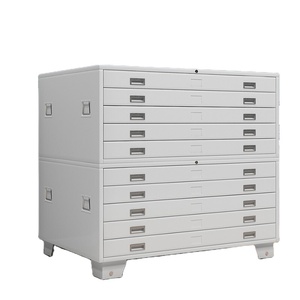 Metal A1 Paper Drawing Flat File Cabinet Museum Newspaper Storage Cabinet