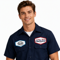 Écusson brodé tissé personnalisé thermocollant, badge métallique, emblème scolaire, étiquette nominative, étiquette d'uniforme