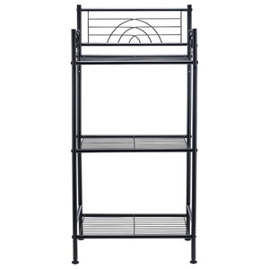 3-tier freestanding <b>metal</b> <b>shelf</b> storage <b>unit</b> for bathroom, laundry, kitchen, and office use. - Product Image 5