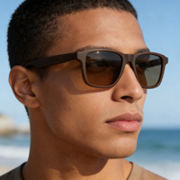 Lunettes intelligentes TWS Bluetooth sans fil avec lecture de musique, contrôle tactile, marron tendance, 80+80 mAh, appels téléphoniques, lunettes intelligentes AI G10