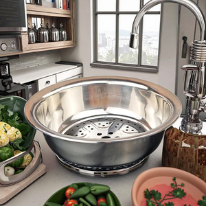 28-40cm thép không gỉ lưu vực món ăn nồi với Gasket, lớn lưu vực món ăn bữa ăn tối súp lưu vực, bát lớn, chất lượng cao trộn bát - Product Image 6