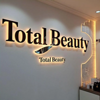 Enseigne Commerciale LED 3D Personnalisable pour Spa, Panneau de Lettres LED en Acrylique, Enseignes Murales Métalliques Rétroéclairées à Halo pour Pièce