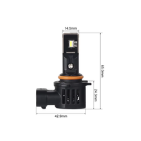 Phare à LED 9006 avec conception de ventilateur, utilisation tout-terrain, Plug and Play, éclairage haute performance