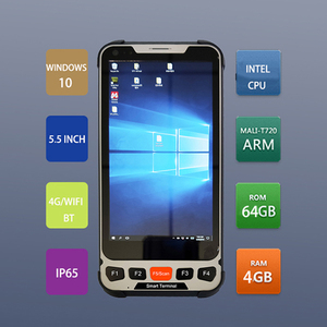 Tableta robusta 5,5 "móvil 4G computadora de mano Windows 10pro <span class=keywords><strong>PDA</strong></span> resistente con base de estación de acoplamiento lector de código de barras NFC Q501 - Product Image 2