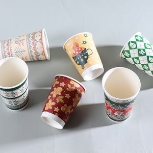 Tùy chỉnh giáng sinh mô hình chủ đề cà phê nước giải khát nóng uống cốc giấy cho kỳ nghỉ Đảng - Product Image 4