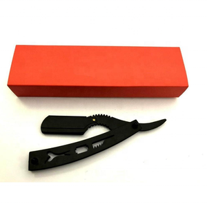 FULL <b>BLACK</b> COLOUR Professional Barber Shaving Razor Straight <b>Edge</b> - Product Image 1