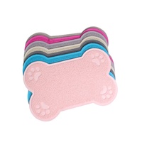 Tapis de Nourrissage pour Animaux de Compagnie en PVC Souple Imperméable et Durable, Antidérapant, Écologique, en Forme d'Os, pour Chats et Chiens