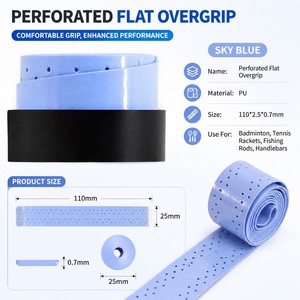 60 Rollos de Cinta de Agarre para Raqueta, Coloridos, de PU Perforado, Antideslizantes, Absorbentes de Sudor, para Tenis, Bádminton, Squash, Pickleball - Product Image 6