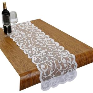 100% <span class=keywords><strong>Polyester</strong></span> jacquard ren bảng <span class=keywords><strong>Runner</strong></span> 13x72 "trắng với màu đỏ hoa in nhà khách sạn sử dụng bữa ăn tối bên giáng sinh ngày lễ - Product Image 1