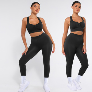 Set Yoga Senza Cuciture Vractivewholesale per <span class=keywords><strong>Donna</strong></span>, Leggings a Vita Alta e Top Sportivo per Allenamento - Product Image 3