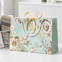 Sac cadeau écologique en papier, motif botanique, menthe fraîche, sac à bonbons, sac souvenir, sac fourre-tout avec ruban, pour mariage, fête, logo personnalisé, en gros
