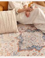 A Vintage Persian Carpet Featuring a Floral Design, Ideal for a Country-style Living Room.