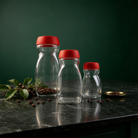 Nuevo Producto: Frascos de Vidrio Clásicos Reciclables y Ecológicos de 50g, 100g y 200g con Tapa Roja de Plástico para Café Instantáneo, Azúcar y Galletas