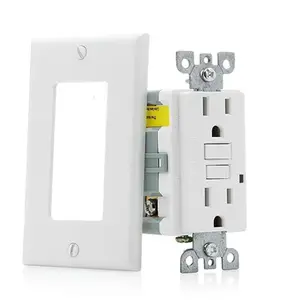 USA Smart Duplex Swa-uji 125V 15Amp Tahan Tamper TR GFI Soket Stopkontak Dinding GFCI Wadah dengan Wallplate