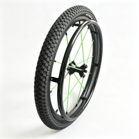 Roue arrière tout-terrain 24x1.95 avec rayons en fibre PBO, résistance à la traction de 850 kg, accessoires pour fauteuils roulants certifiés CE