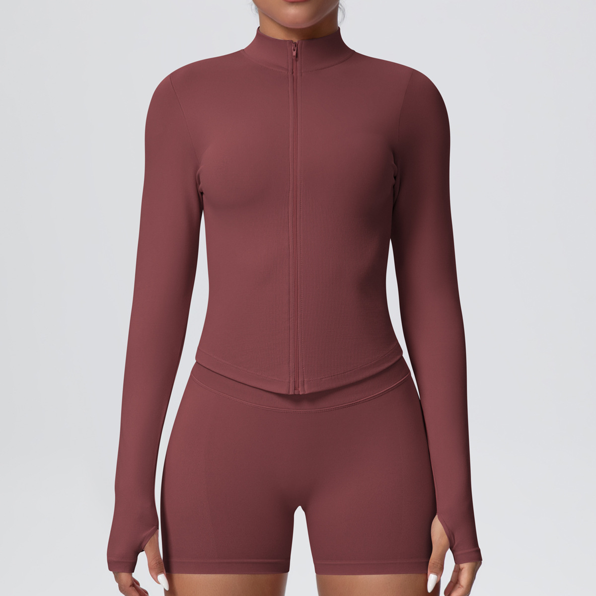 Brown   jacket+shorts