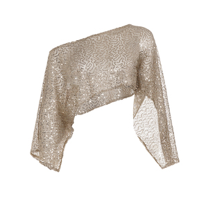 Elegant Music Festival <b>One</b>-Shoulder Sequins Cover-Up Sparkly Glitter <b>Top</b> Women's Party Outerwear - Product Image 6