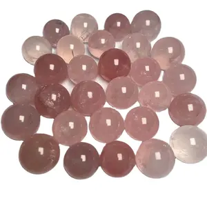 Großhandel 2-4cm natürliche hochwertige rosa Rosenquarz Mini Sphere Crystal kleine Kugel für die Dekoration