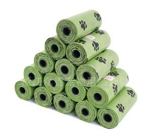 कस्टम मुद्रित डॉगी डिस्पोजेबल कचरा बैग बिल्लियों और कुत्तों के लिए इको बायोडिग्रेडेबल पालतू पॉप बैग - Product Image 1