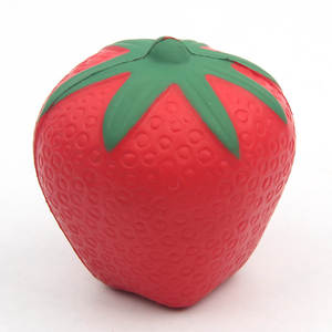 Pelota Antiestrés de Espuma de PU con Forma de Fresa Personalizada para Promoción y Regalo, Frutas y Verduras - Product Image 1