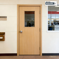 Porte intérieure coupe-feu en bois massif homologuée UL 60/90/120 minutes pour hôtels, appartements, sous-sols, avec serrure intelligente et cadre ignifuge