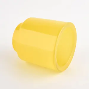 Vasos de vidro amarelo para velas porta-velas redondo a granel