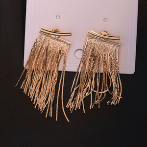 European American Vintage Female Dangle Tassel <b>Earrings</b> Stainless Steel Flower Shape Zinc Alloy Elegant - Product Image 3