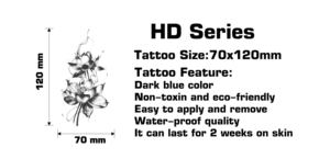 Tatuajes Temporales Personalizados para la Cara, Adhesivos de Papel Transferibles al Agua, Diseño de Serpiente y Flores, Semipermanentes, Resistentes al Agua, Arte Corporal - Product Image 2