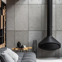 Panneau mural décoratif d'intérieur, design industriel en forme de trou de ver, perforé, dalle de béton pour la maison, panneaux de ciment commerciaux
