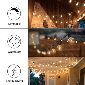 50ft treo 25 shatterproof <span class=keywords><strong>LED</strong></span> Edison Bóng đèn không thấm nước G40 Globe Bistro <span class=keywords><strong>String</strong></span> Lights cho sân sau Luces de navidad - Product Image 3