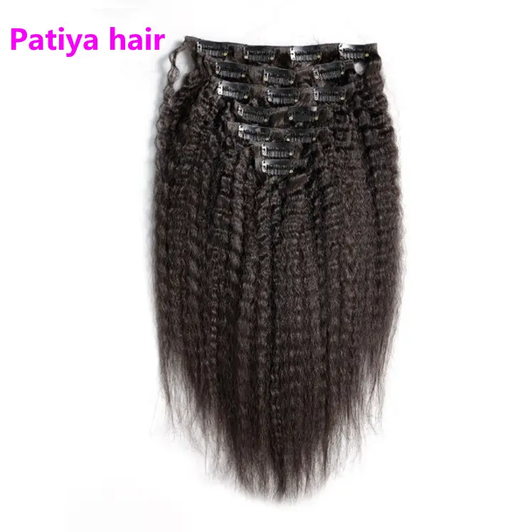 About 100 Grams Per Set Unprocessed Clip In Malaysian Human Natural Hair For Black Women Kinky Straight Clip in Hair Extensions