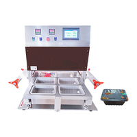 Machine de scellage thermique pneumatique automatique haute productivité pour emballage alimentaire, barquettes en plastique, films et sacs en feuille, à économie d'énergie