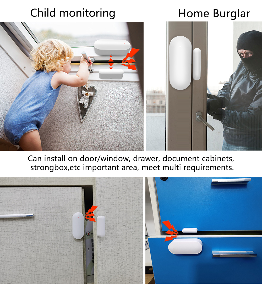 Can instal on door/window, drawer,document cabinetsstrongbox,etc important area, meet multi requirements.